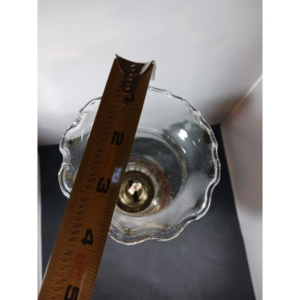 Vintage Large Amber Glass Oil Lamp